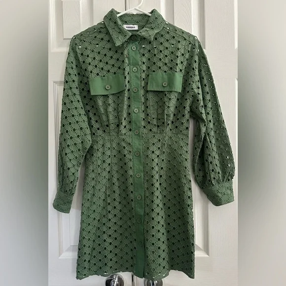 Sandro Broderie anglaise shirt dress Dress size 36 - Picture 3 of 12